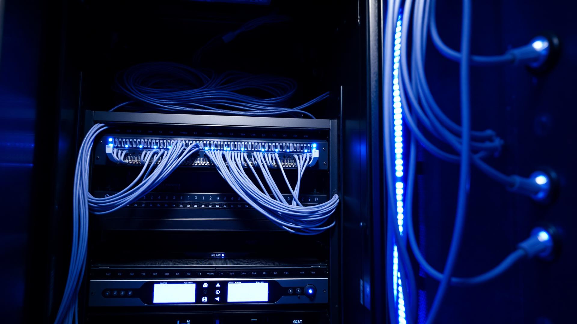 Strukturierte Netzwerkverkabelung im Serverraum